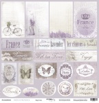 Лист односторонней бумаги 30x30 от Scrapmir Карточки из коллекции French Provence 10шт
