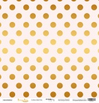 Лист односторонней бумаги с золотым тиснением 30x30 Golden Dots Pink от Scrapmir Every Day Gold 10шт.