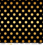 Лист односторонней бумаги с золотым тиснением 30x30 Golden Dots Black от Scrapmir Every Day Gold 10шт.