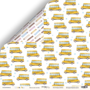 Лист двусторонней бумаги 30x30 от Scrapmir Школьный автобус из коллекции School Days 10шт